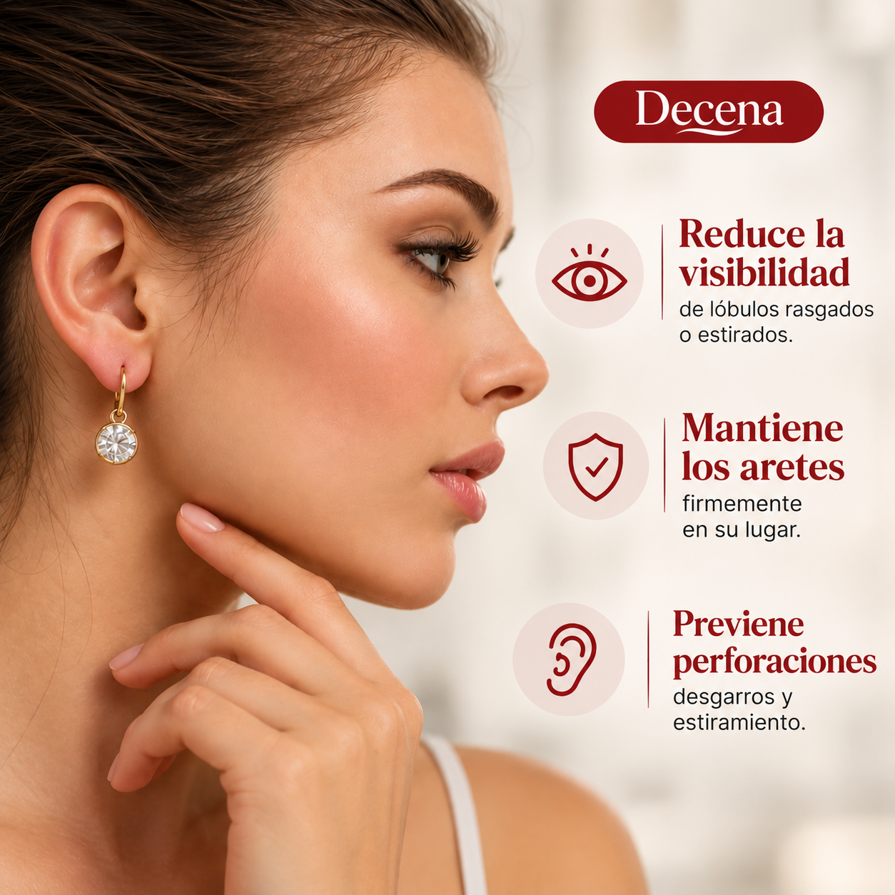 Decena™ Soporte Invisible para Lóbulos